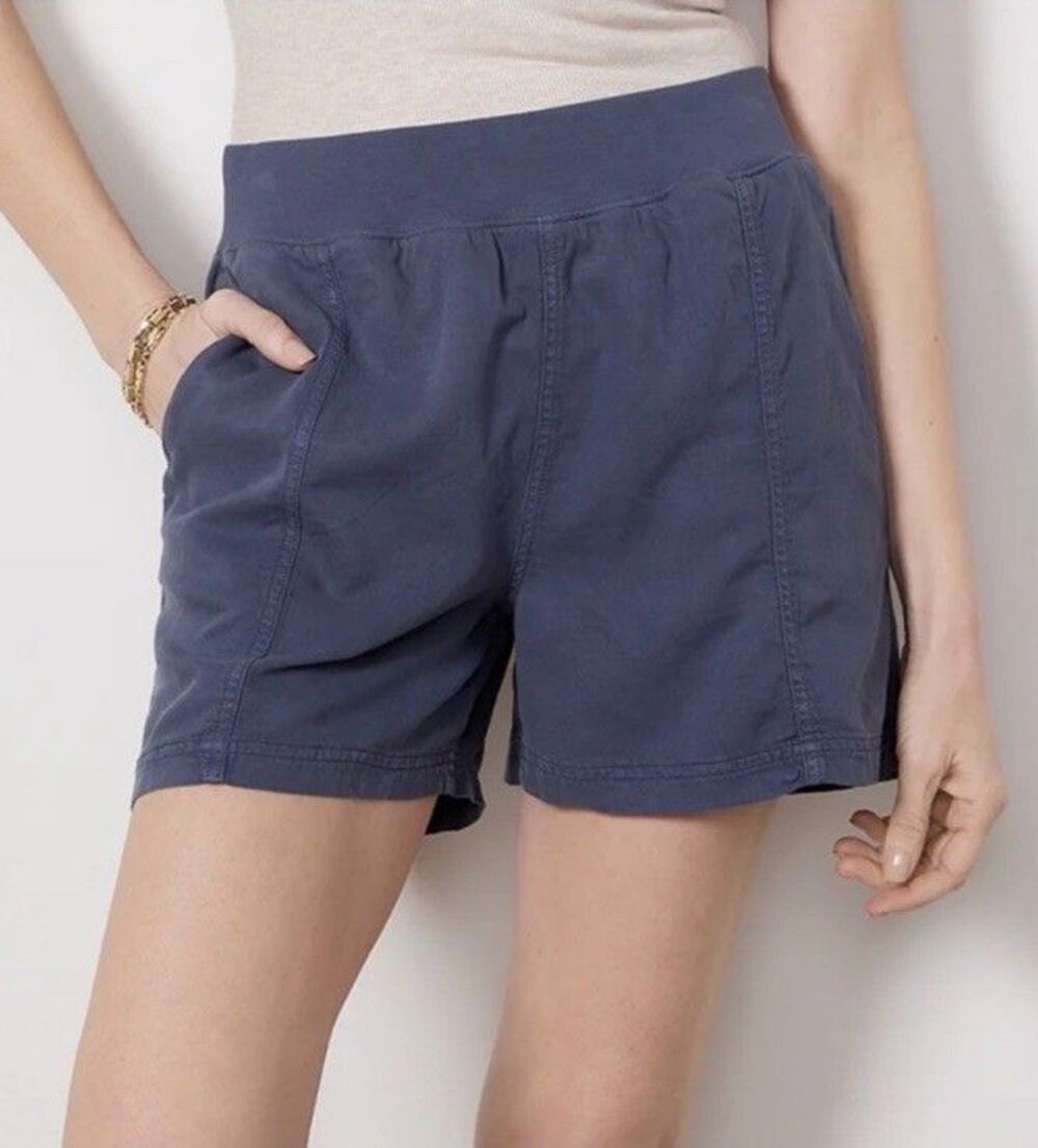 Faherty Women's Arlie Day Shorts Relaxed Fit Linen Blend Lightweight XS Navy